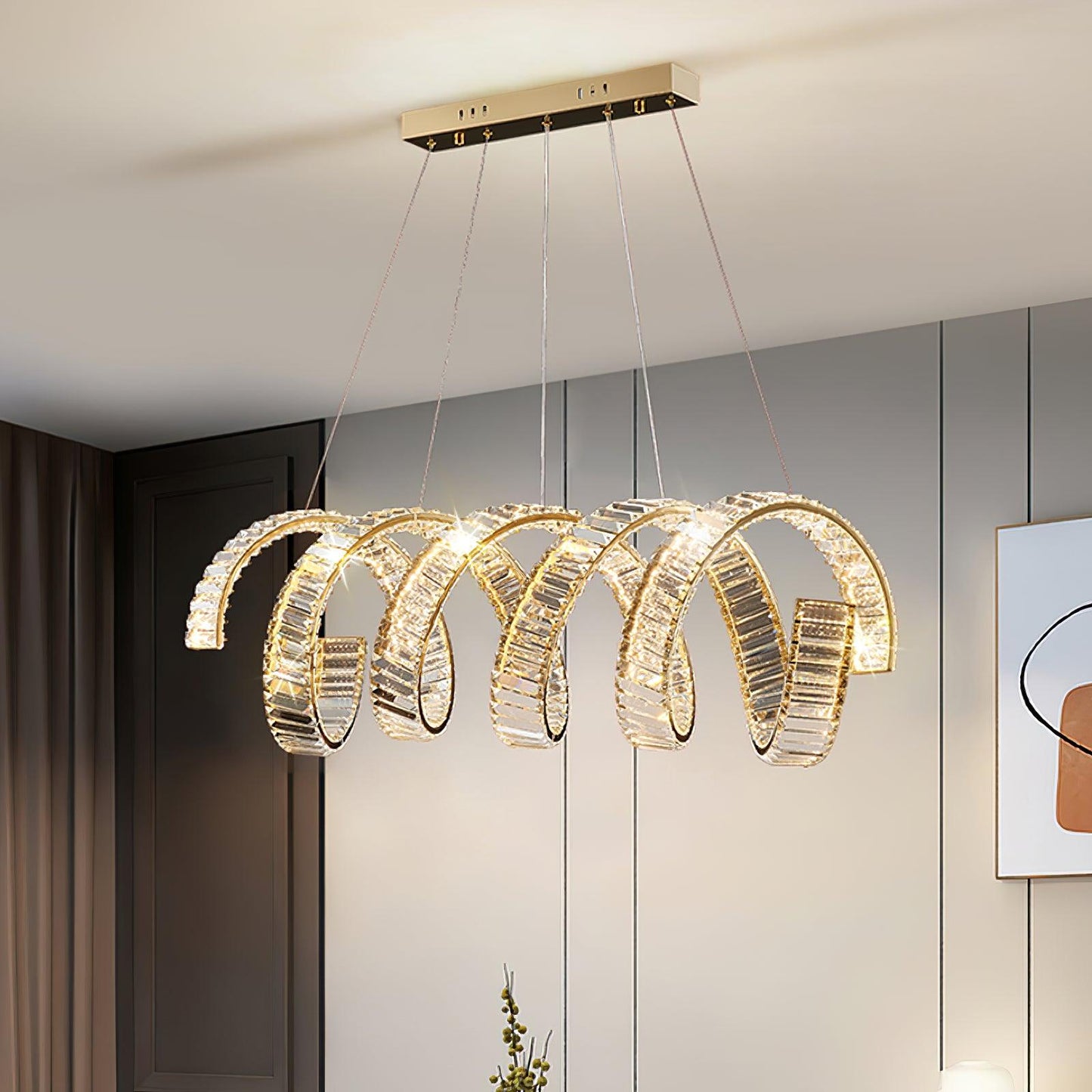 Curved LED Chandelier - YIOSI