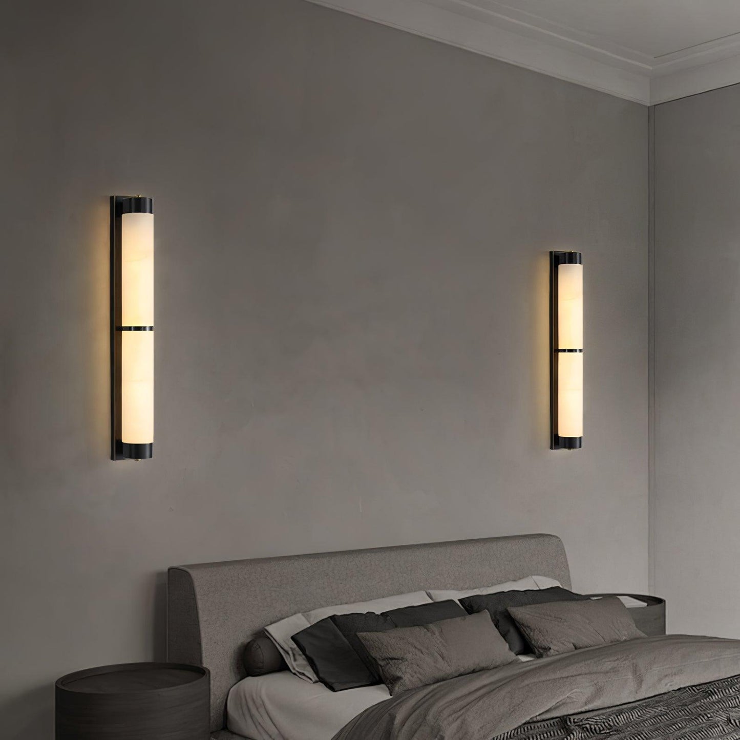 Cylindra Alabaster Brass Wall Light - YIOSI