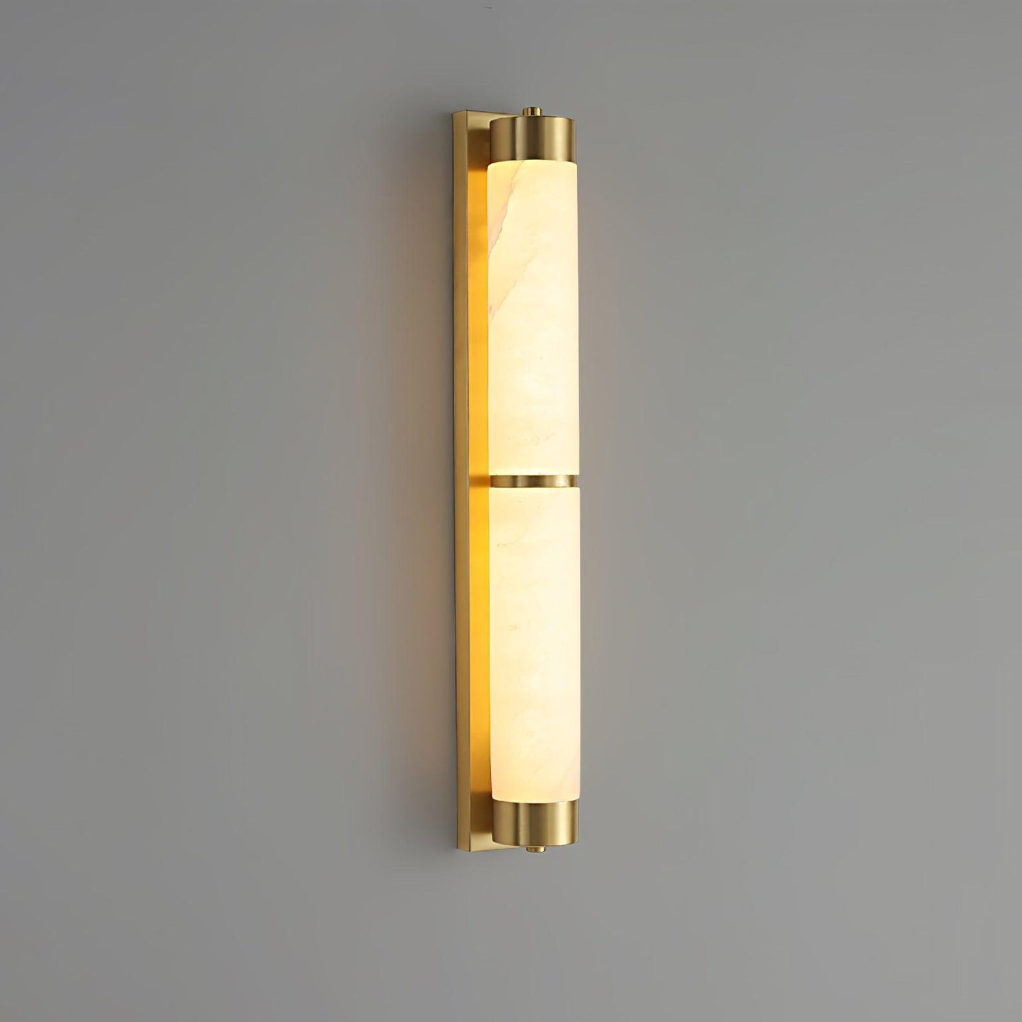 Cylindra Alabaster Brass Wall Light - YIOSI