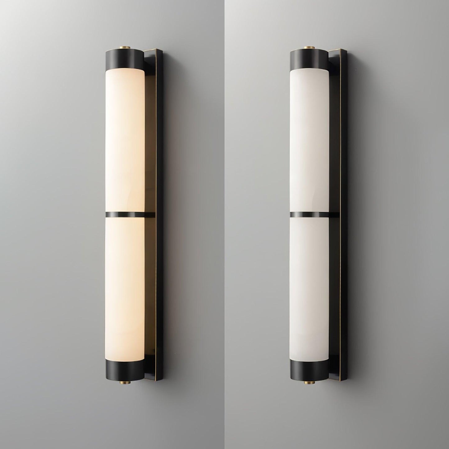 Cylindra Alabaster Brass Wall Light - YIOSI