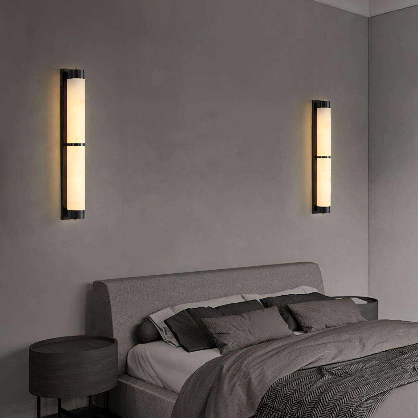 Cylindra Alabaster Brass Wall Light - YIOSI