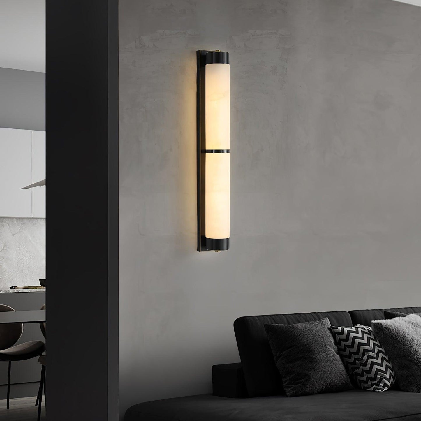 Cylindra Alabaster Brass Wall Light - YIOSI