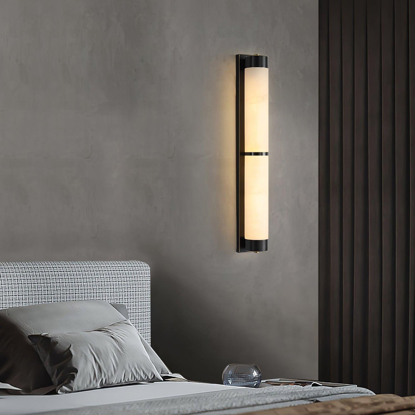 Cylindra Alabaster Brass Wall Light - YIOSI