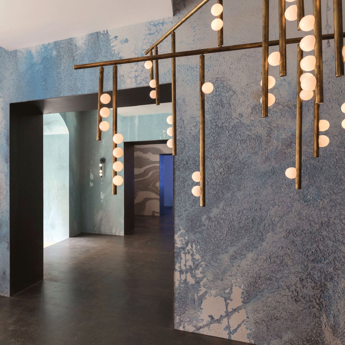 Brass Glass Drop Chandelier - YIOSI