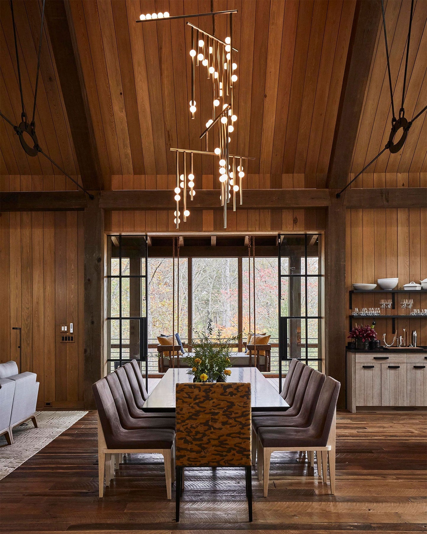 Brass Glass Drop Chandelier - YIOSI