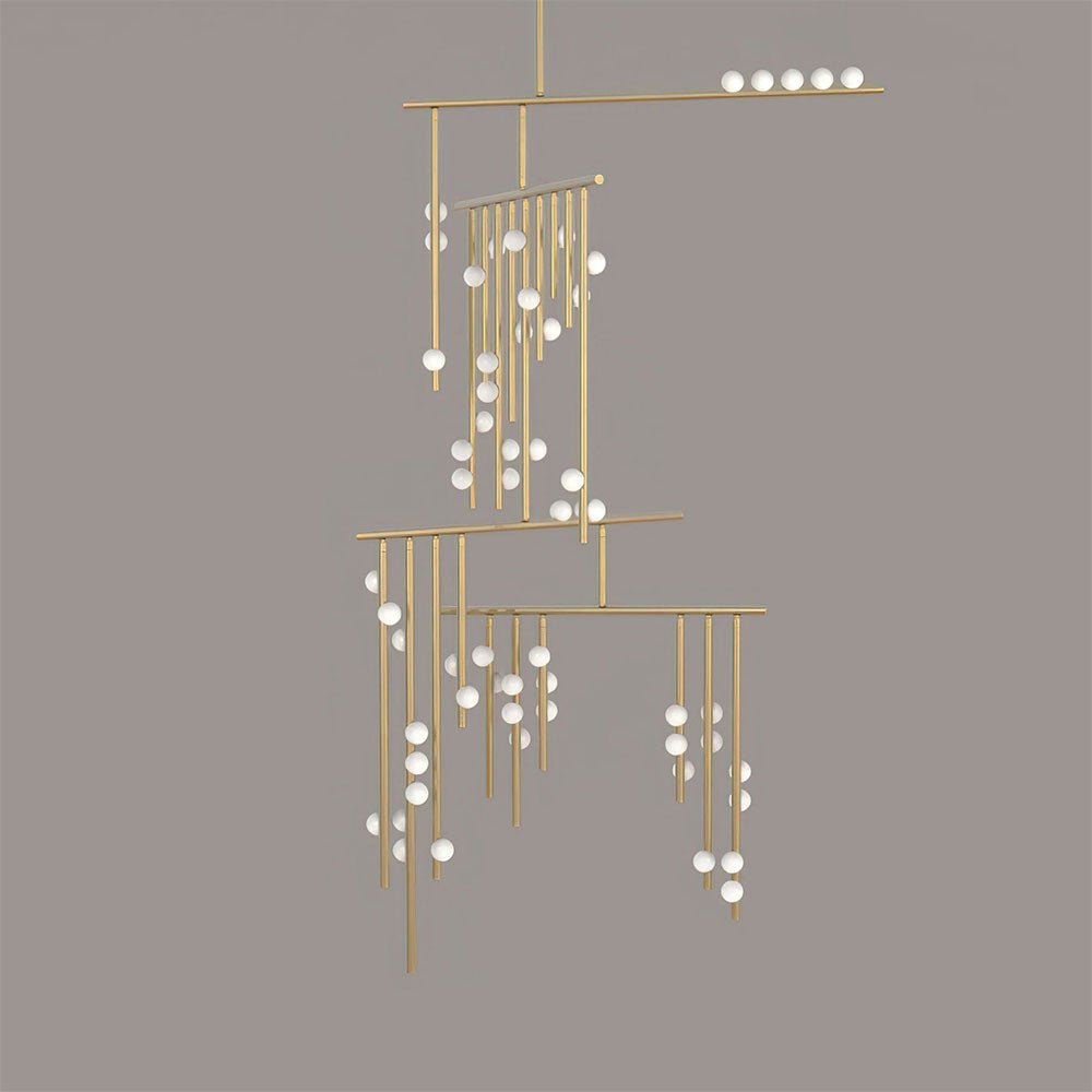 Brass Glass Drop Chandelier - YIOSI