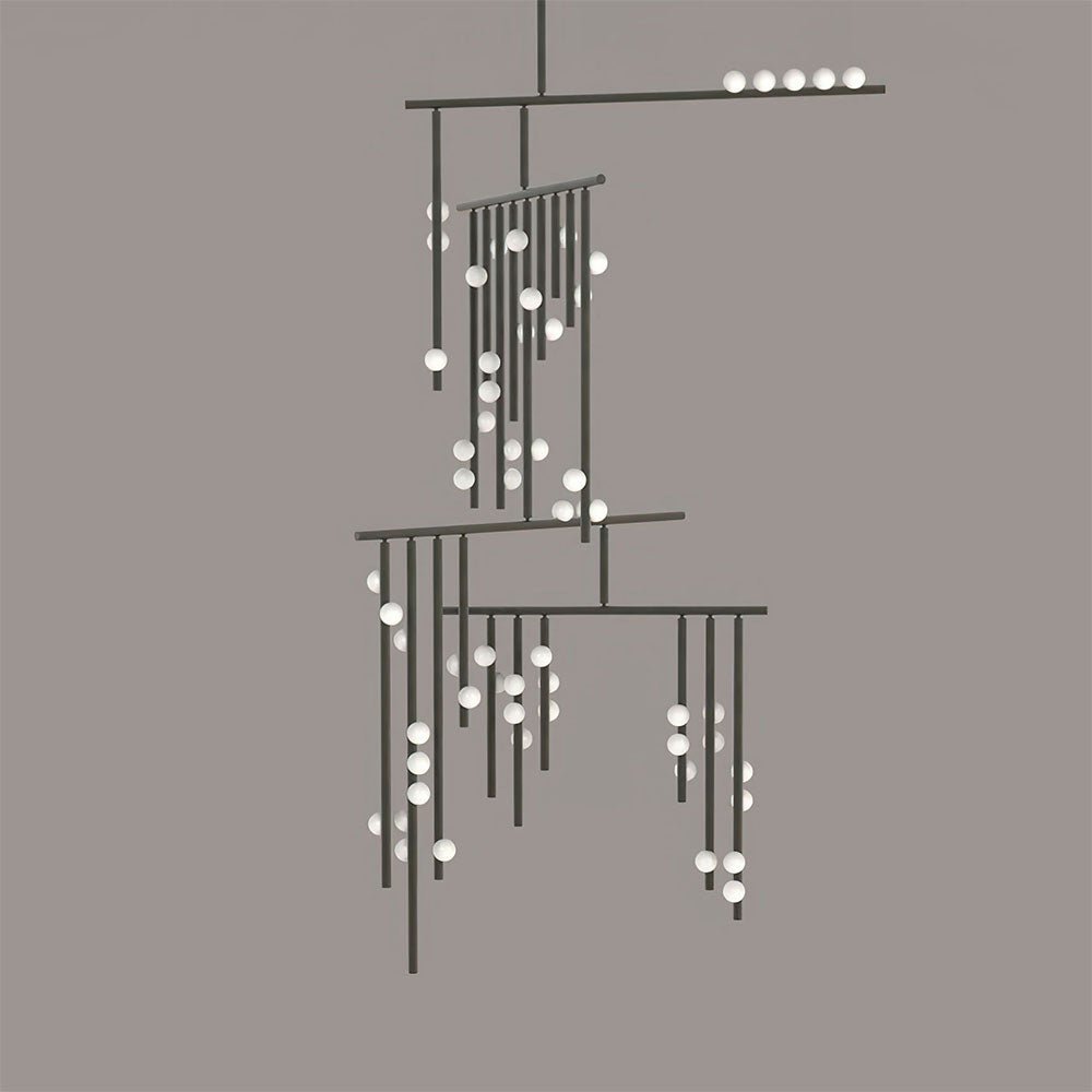 Brass Glass Drop Chandelier - YIOSI