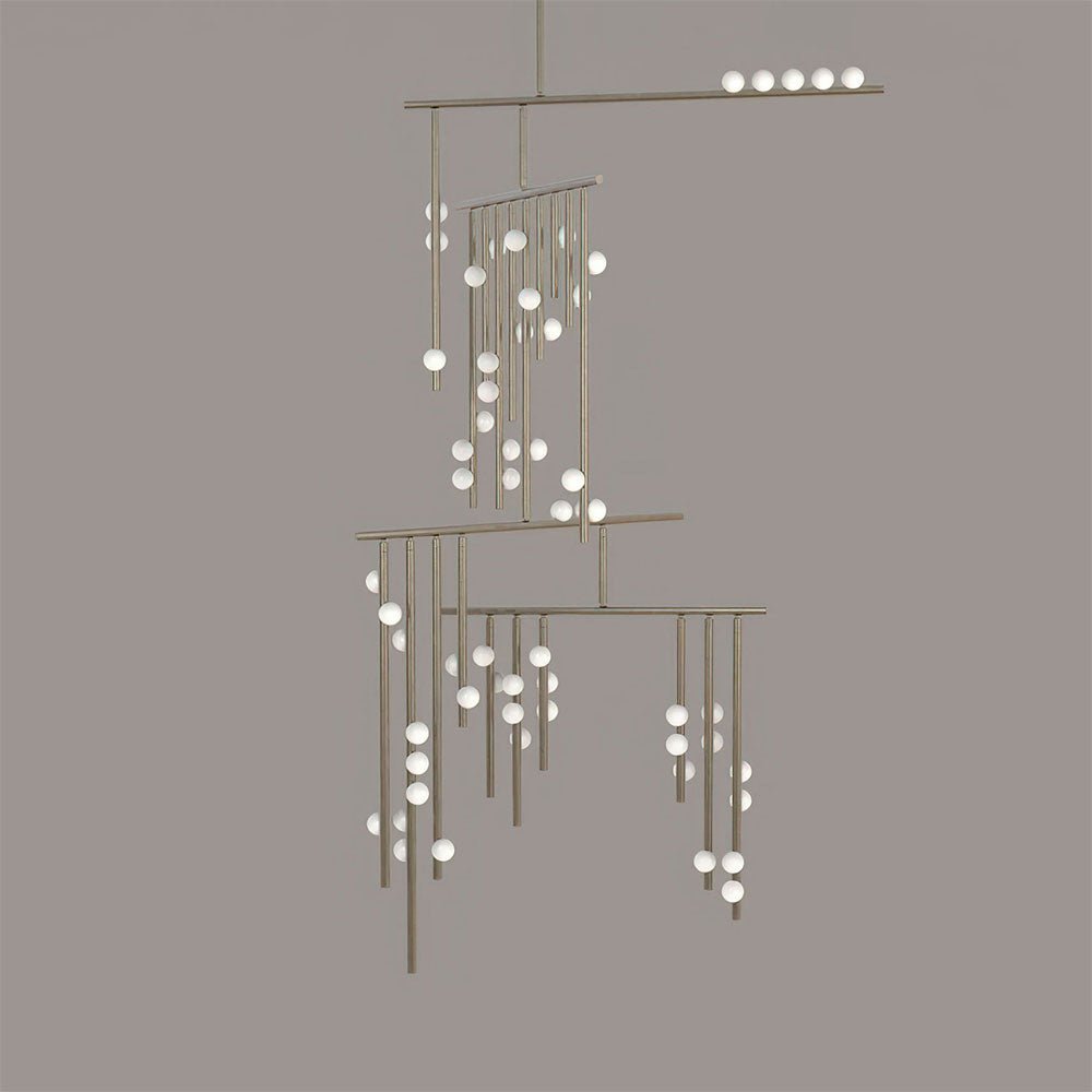 Brass Glass Drop Chandelier - YIOSI