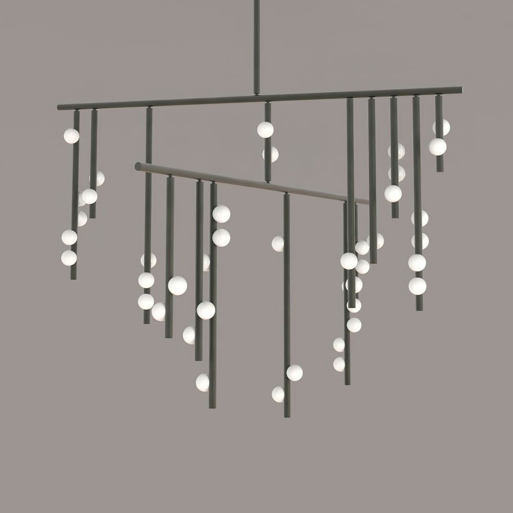 Brass Glass Drop Chandelier - YIOSI