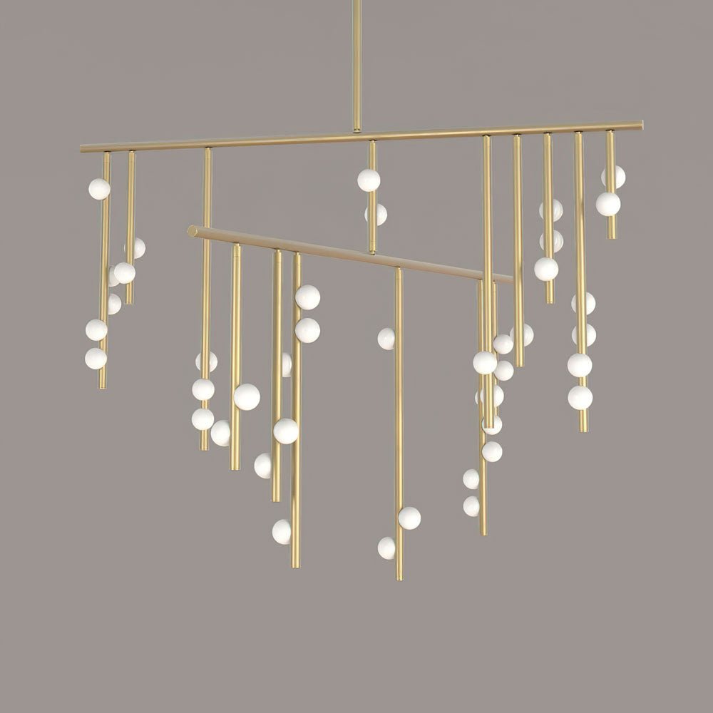 Brass Glass Drop Chandelier - YIOSI