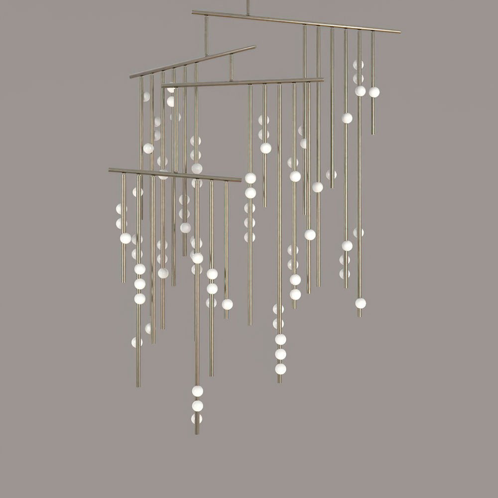Brass Glass Drop Chandelier - YIOSI