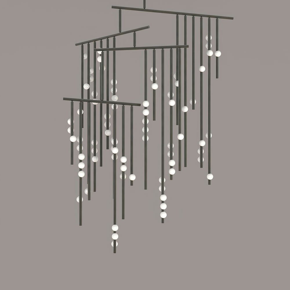 Brass Glass Drop Chandelier - YIOSI