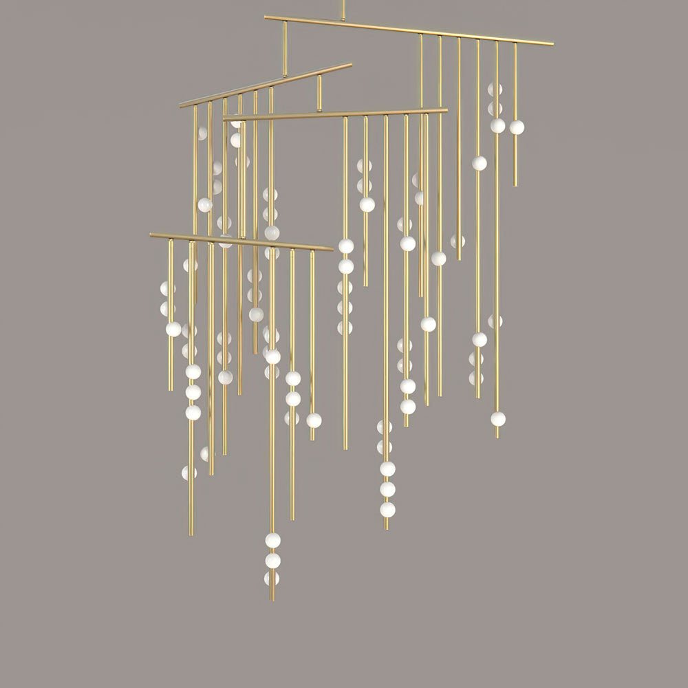 Brass Glass Drop Chandelier - YIOSI