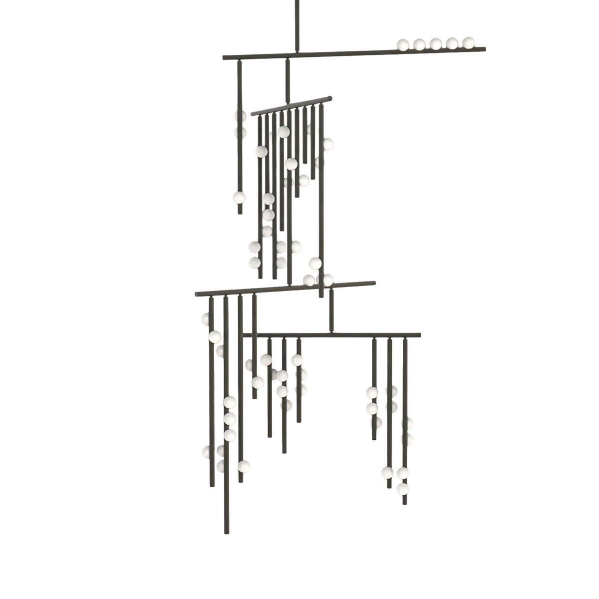 Brass Glass Drop Chandelier - YIOSI