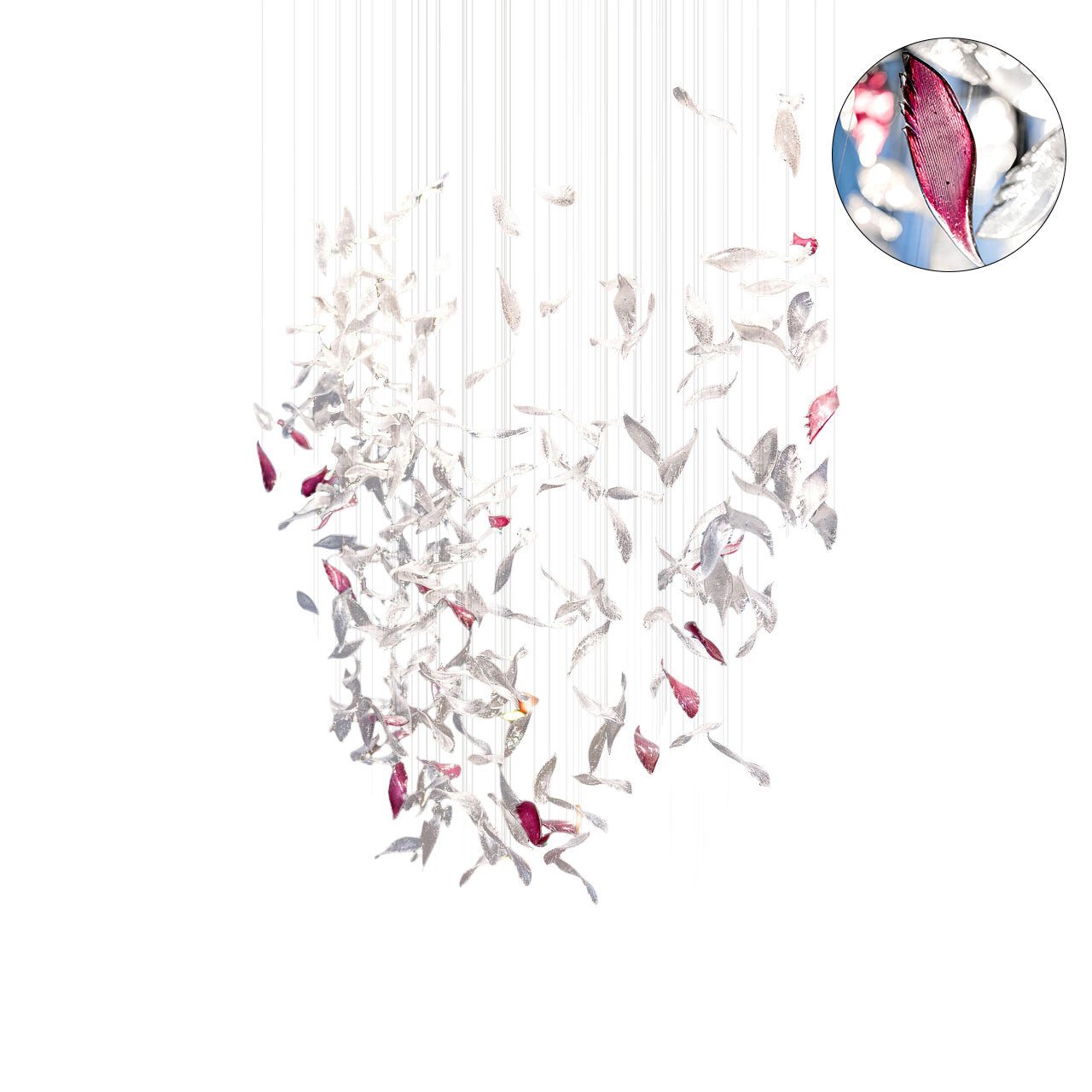 Flying Glass Feather Chandelier - YIOSI