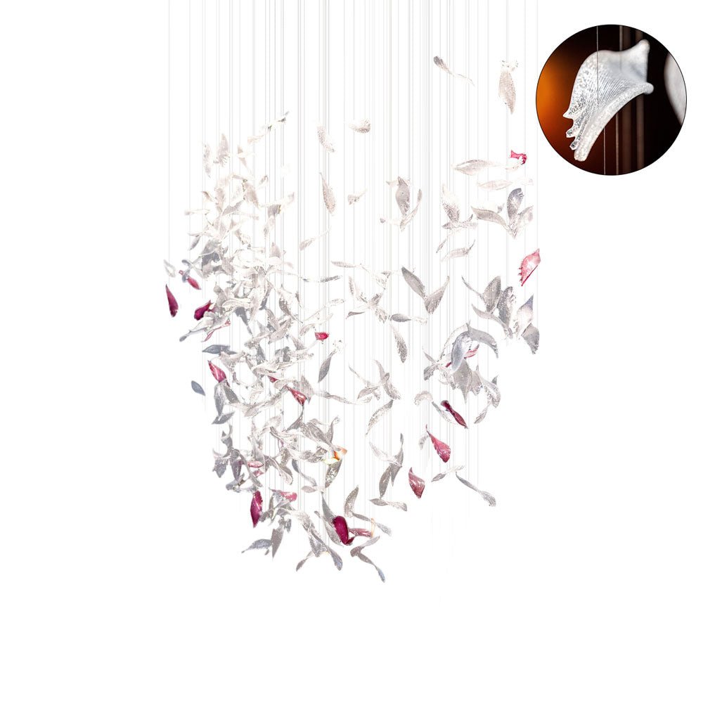 Flying Glass Feather Chandelier - YIOSI