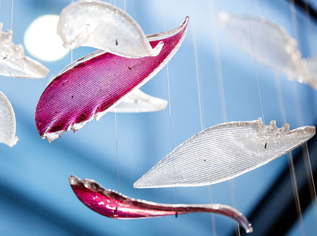Flying Glass Feather Chandelier - YIOSI