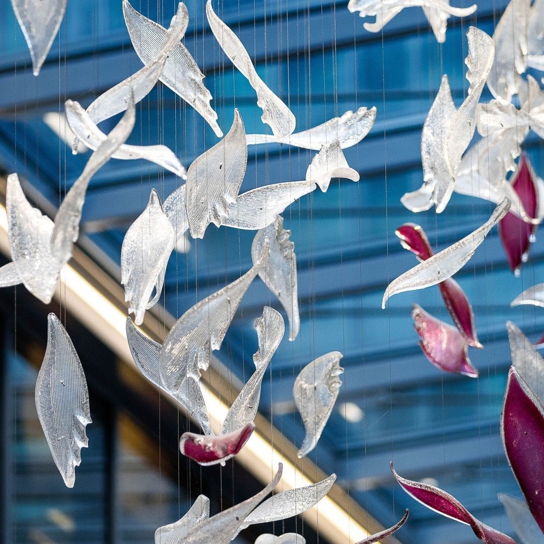 Flying Glass Feather Chandelier - YIOSI