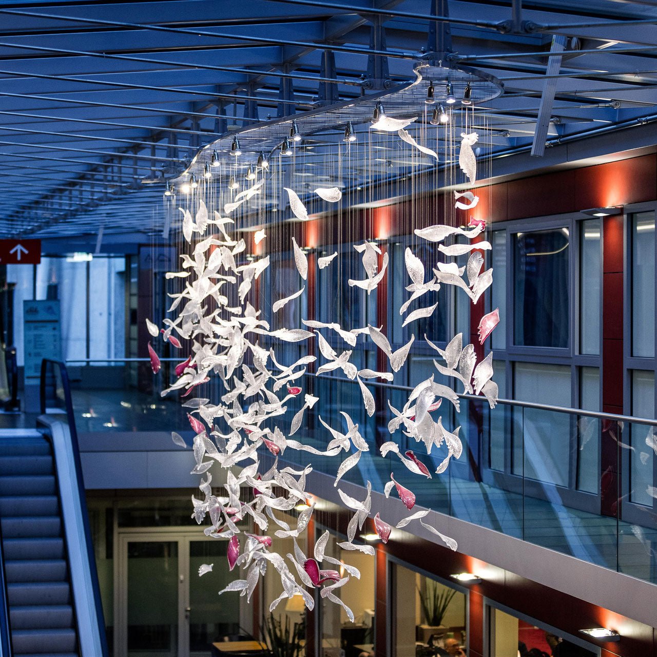 Flying Glass Feather Chandelier - YIOSI