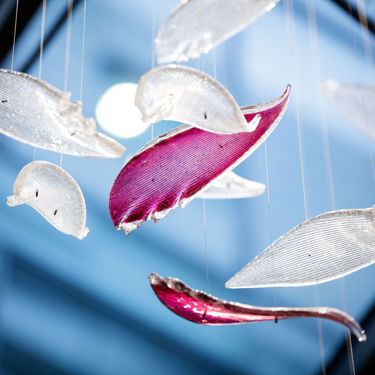 Flying Glass Feather Chandelier - YIOSI