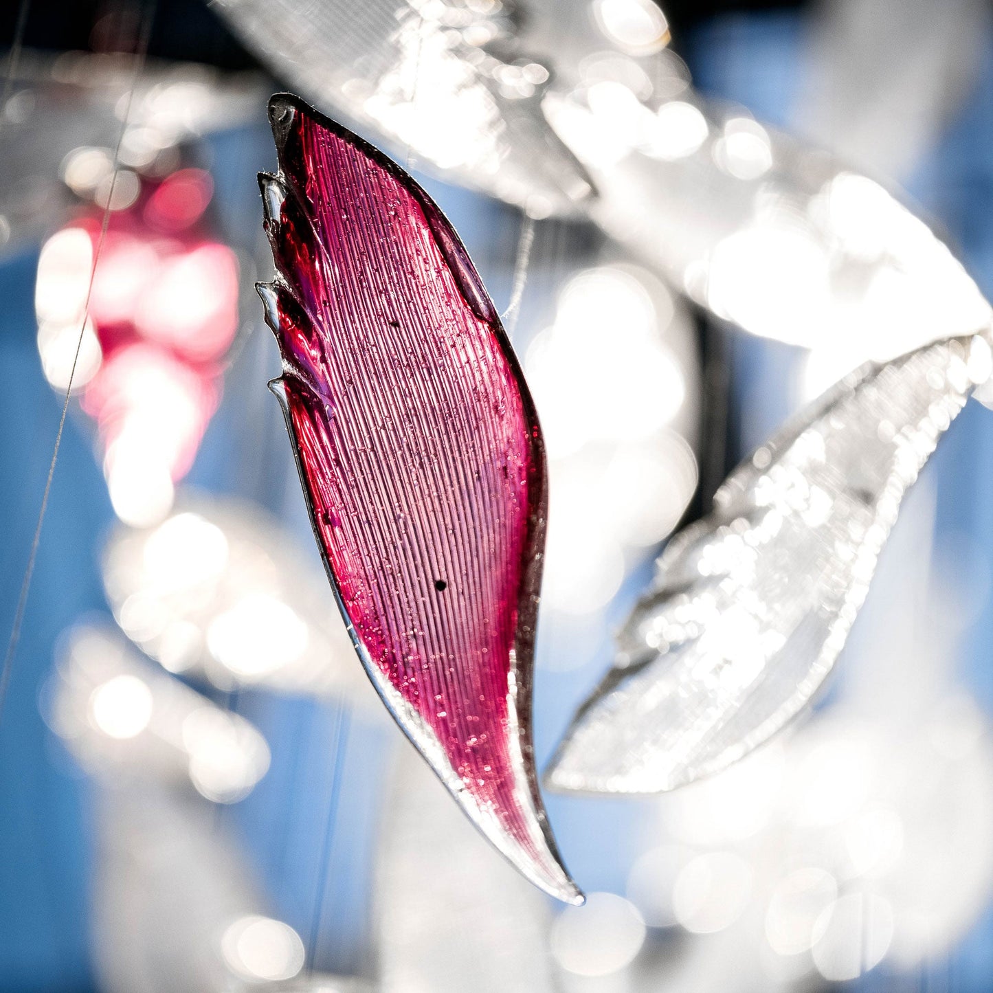 Flying Glass Feather Chandelier - YIOSI