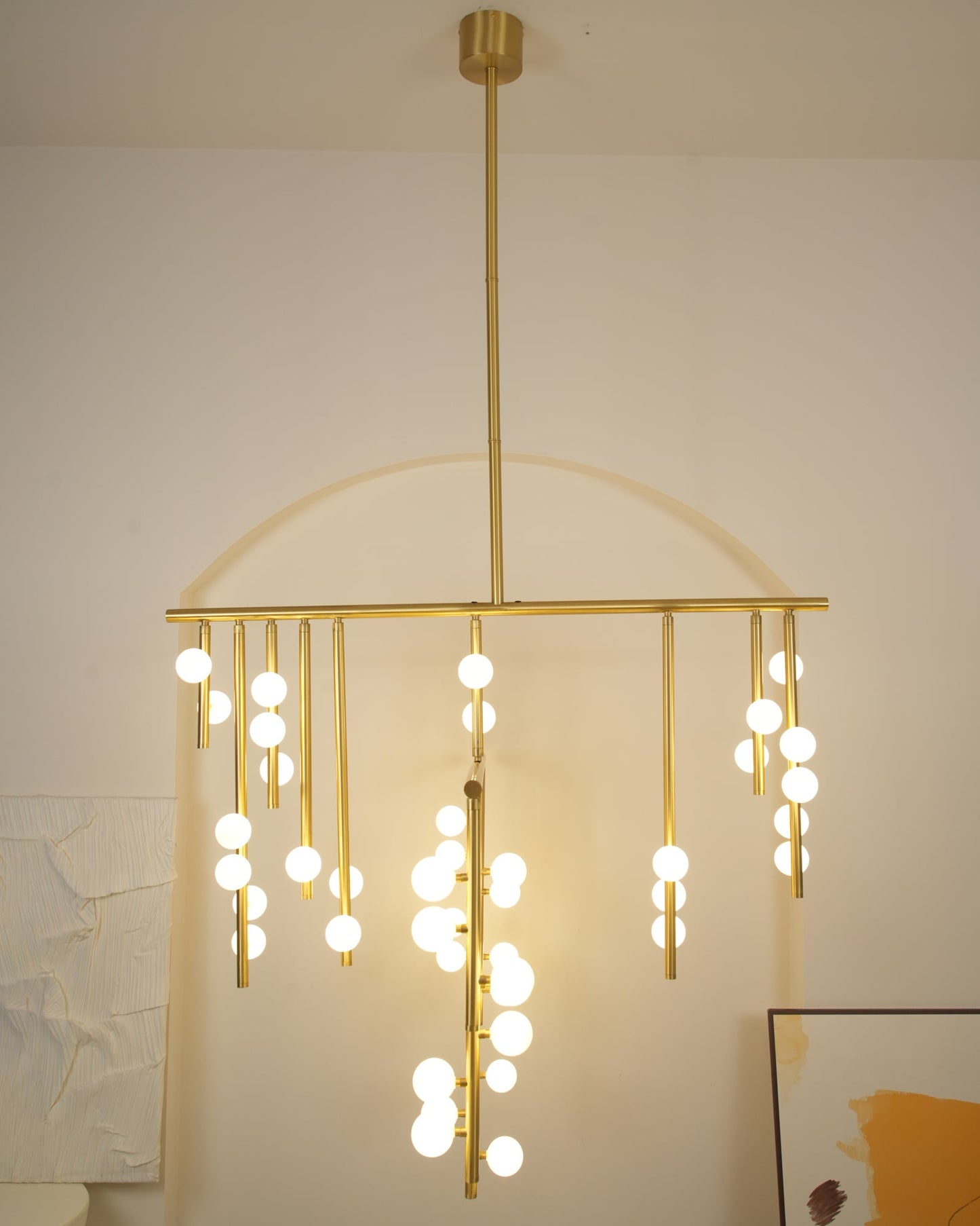 Brass Glass Drop Chandelier - YIOSI