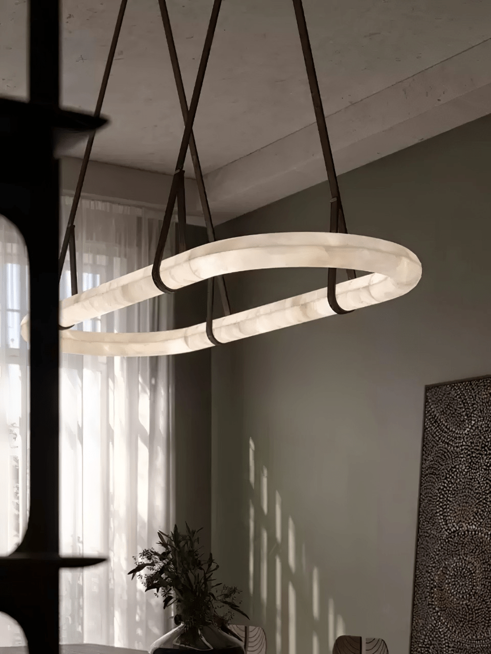 Circle Alabaster Chandelier - YIOSI