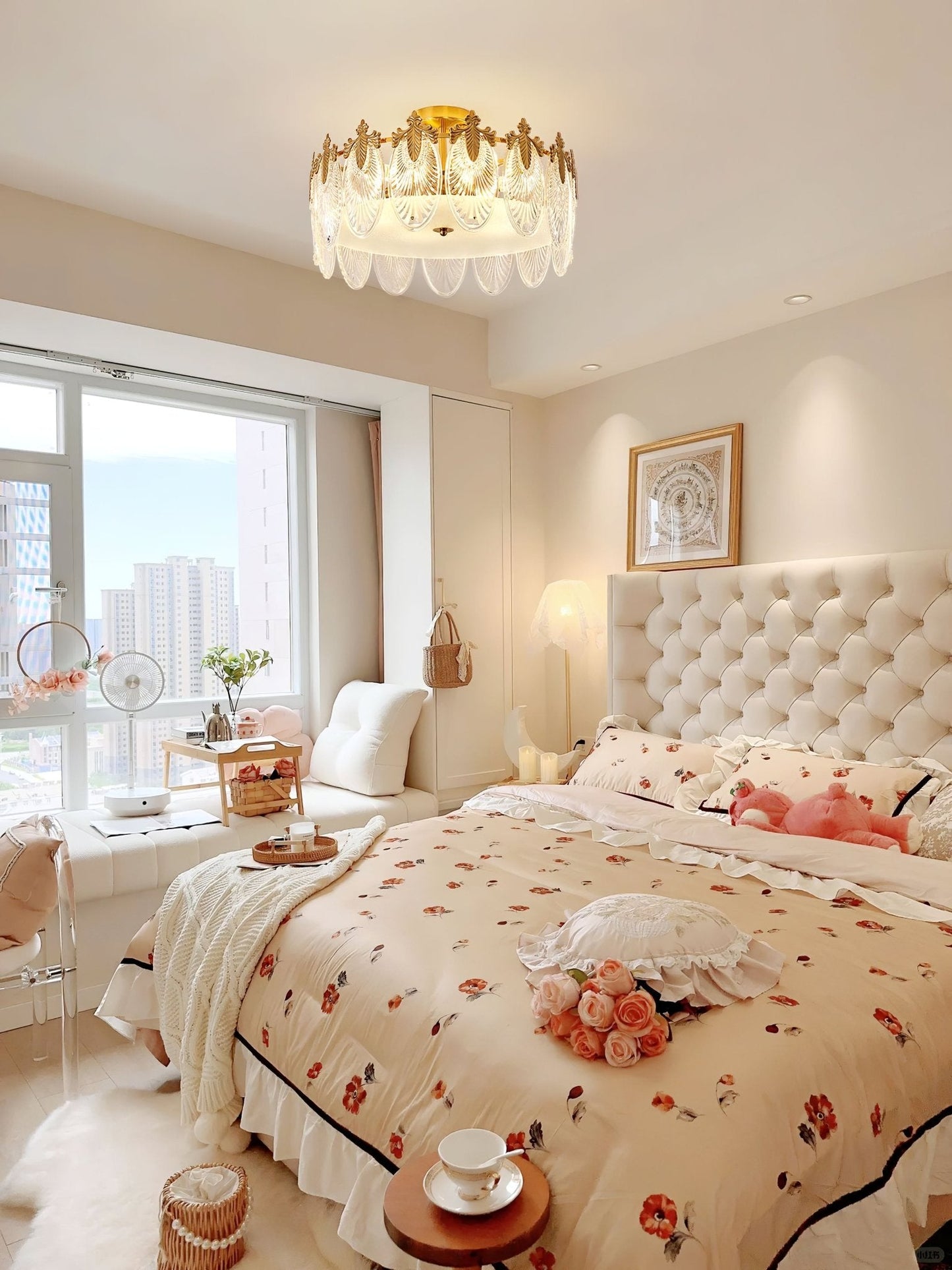 Decorative Pattern Glass Round Chandelier - YIOSI