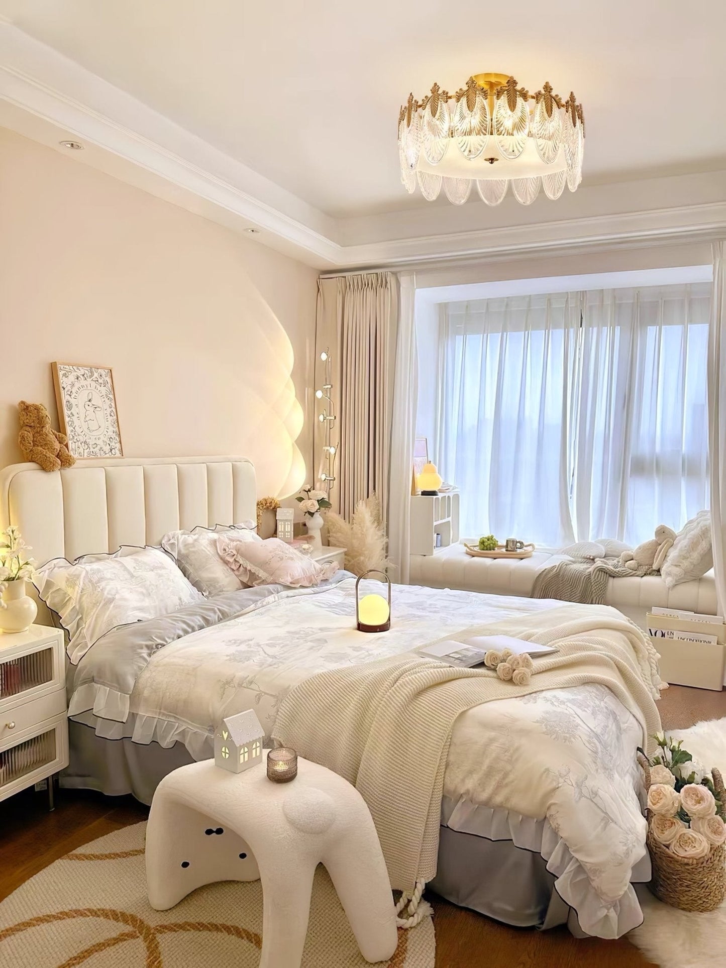 Decorative Pattern Glass Round Chandelier - YIOSI