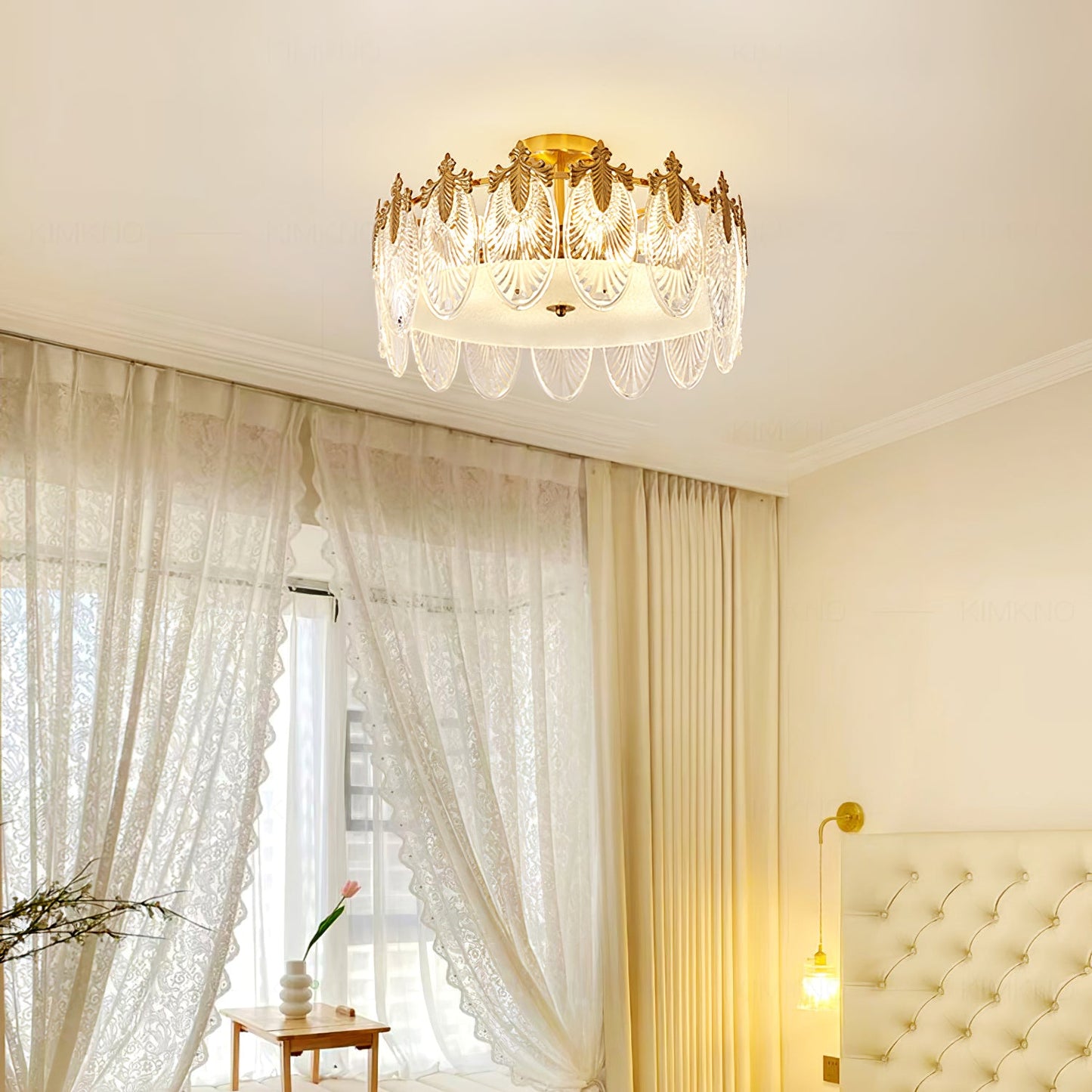 Decorative Pattern Glass Round Chandelier - YIOSI