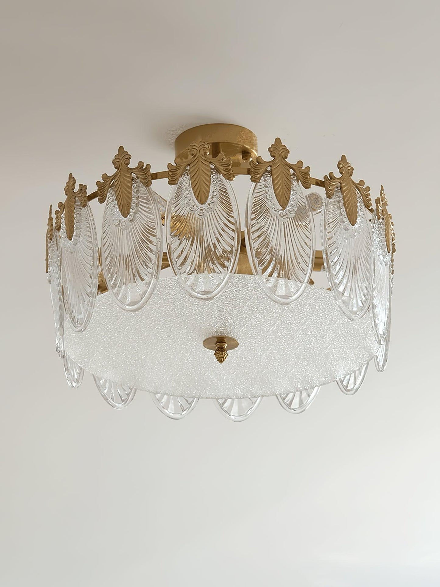 Decorative Pattern Glass Round Chandelier - YIOSI