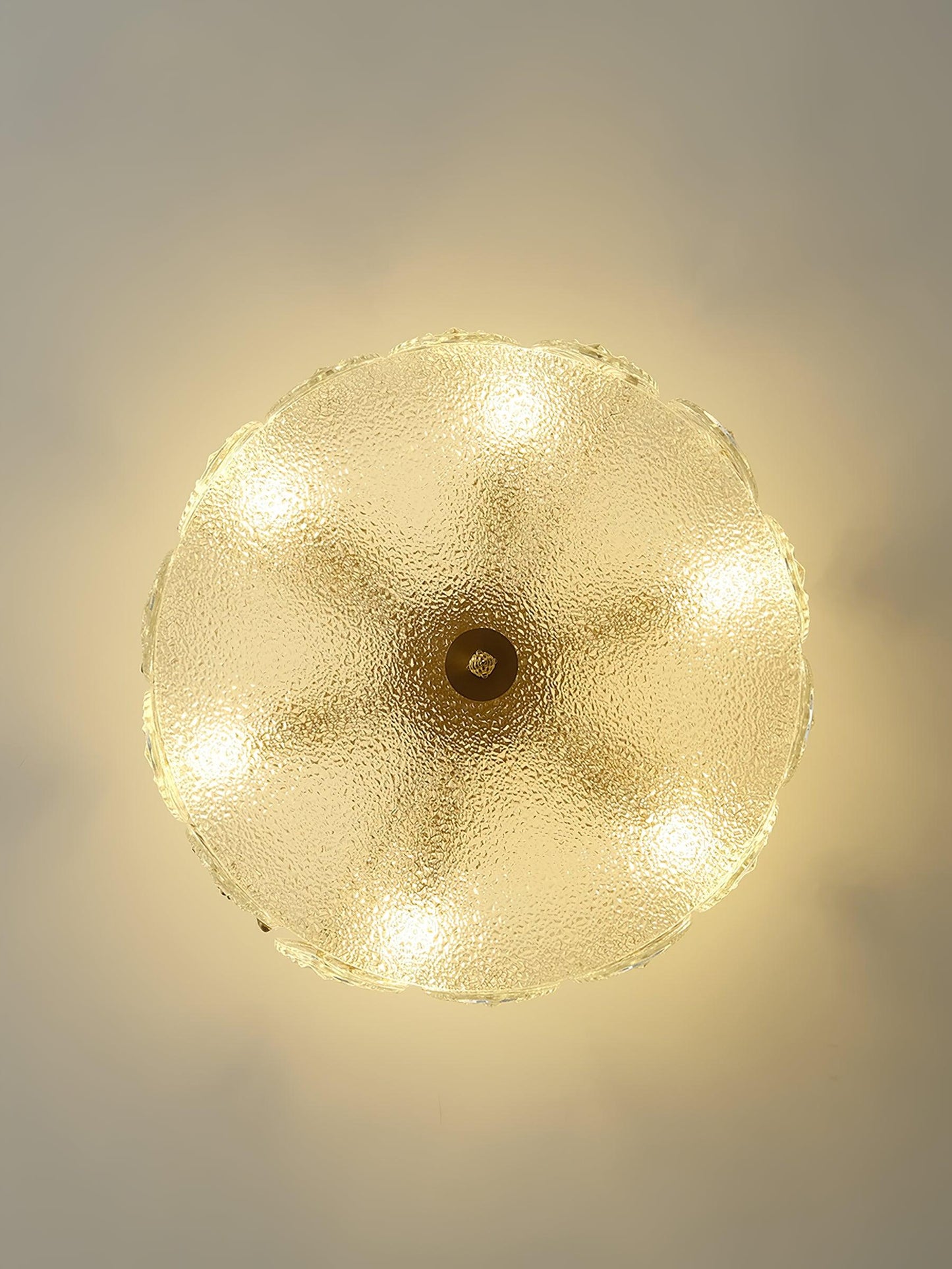 Decorative Pattern Glass Round Chandelier - YIOSI