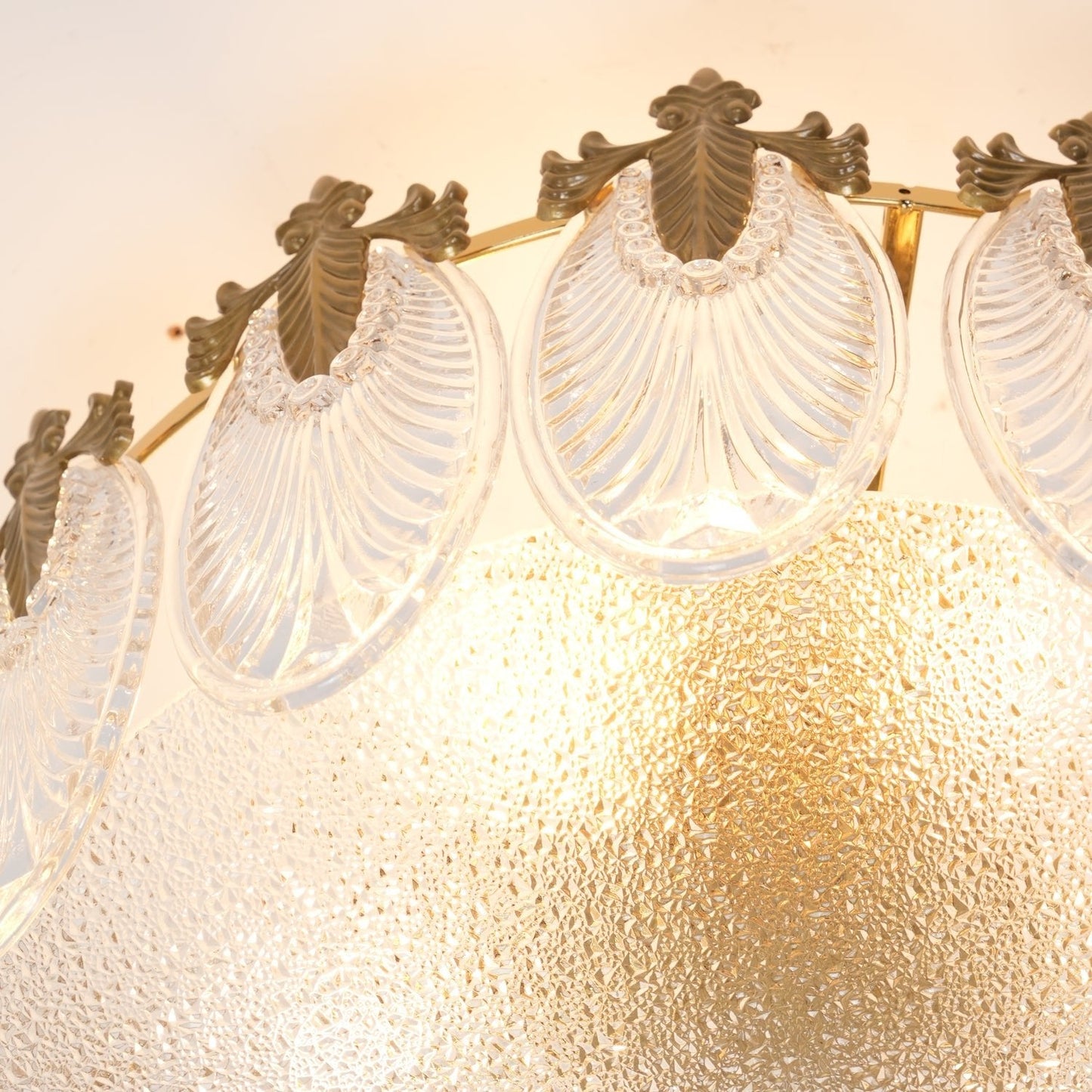 Decorative Pattern Glass Round Chandelier - YIOSI