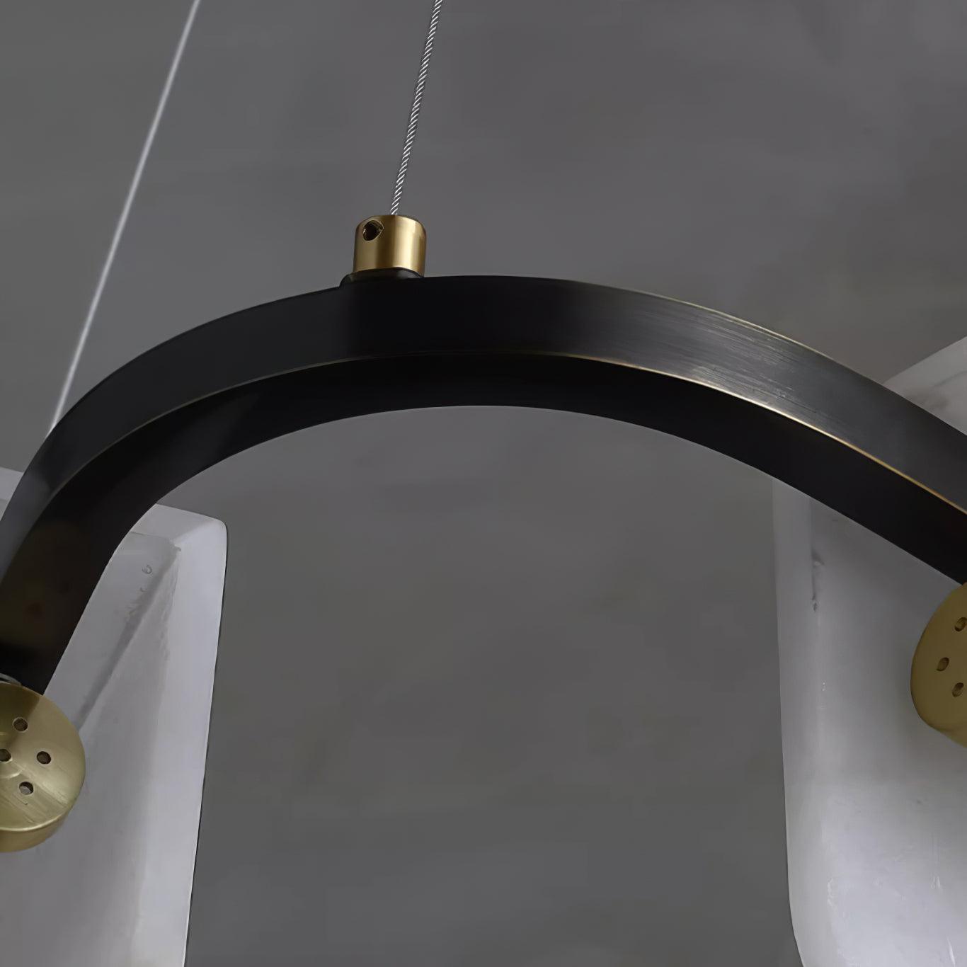 Delia Black & White Alabaster Chandelier with Integrated LED