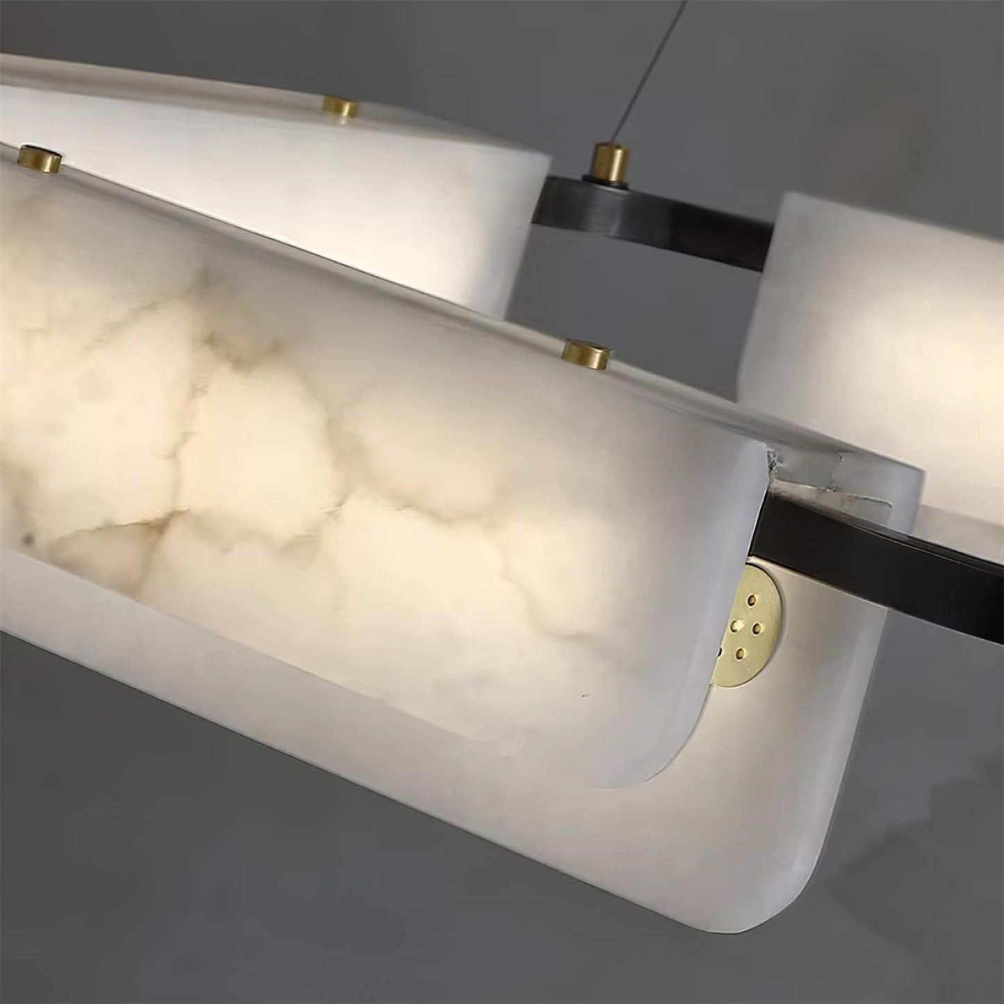 Delia Black & White Alabaster Chandelier with Integrated LED