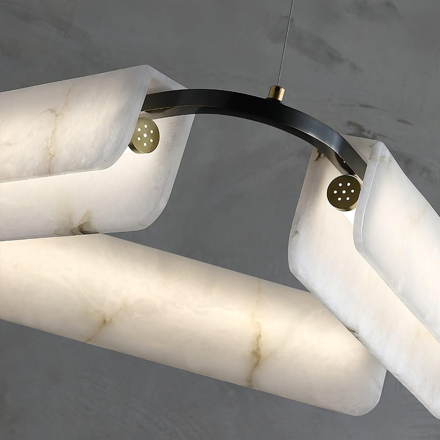 Delia Black & White Alabaster Chandelier with Integrated LED