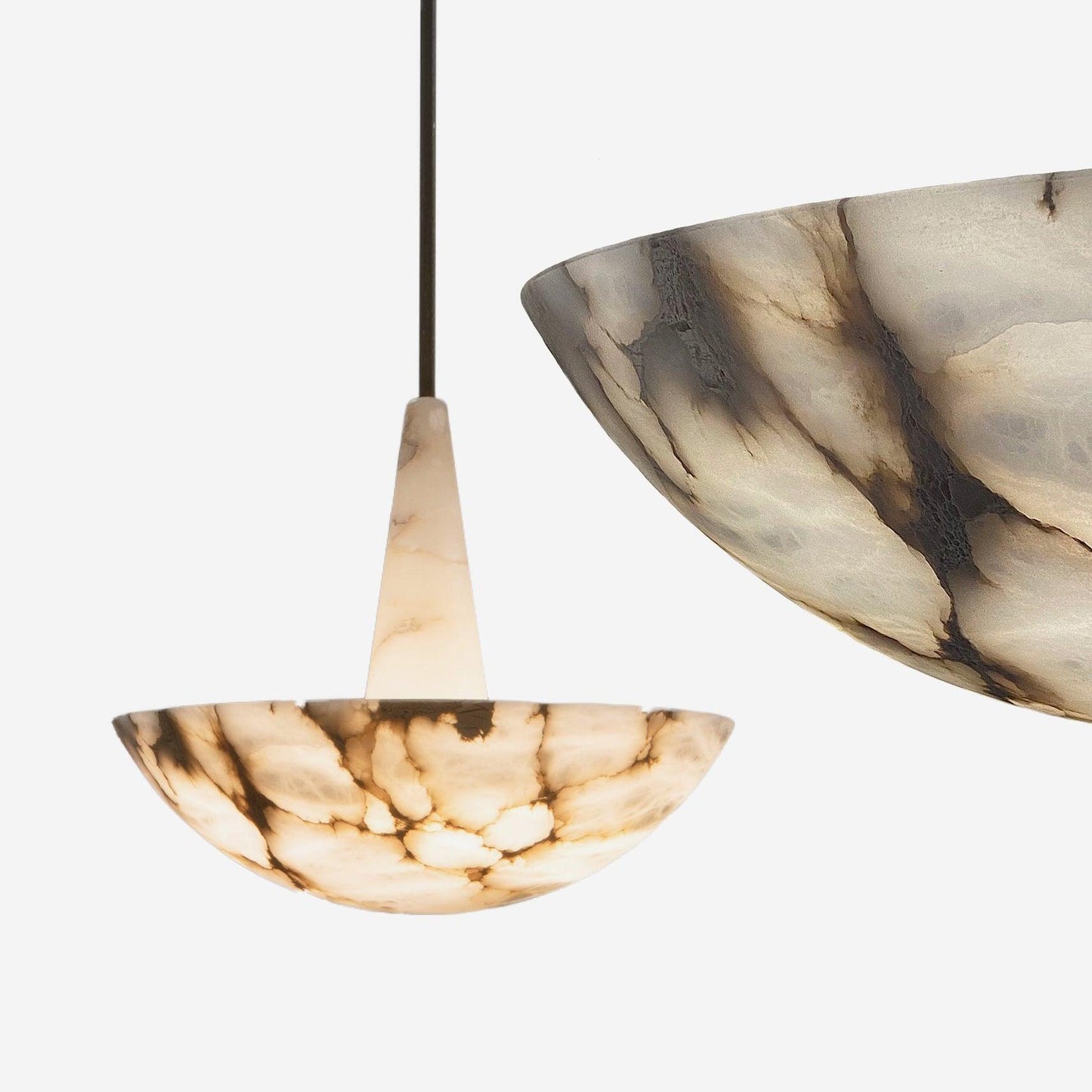 Elegant Domus Alabaster Chandelier with Integrated LED Premium