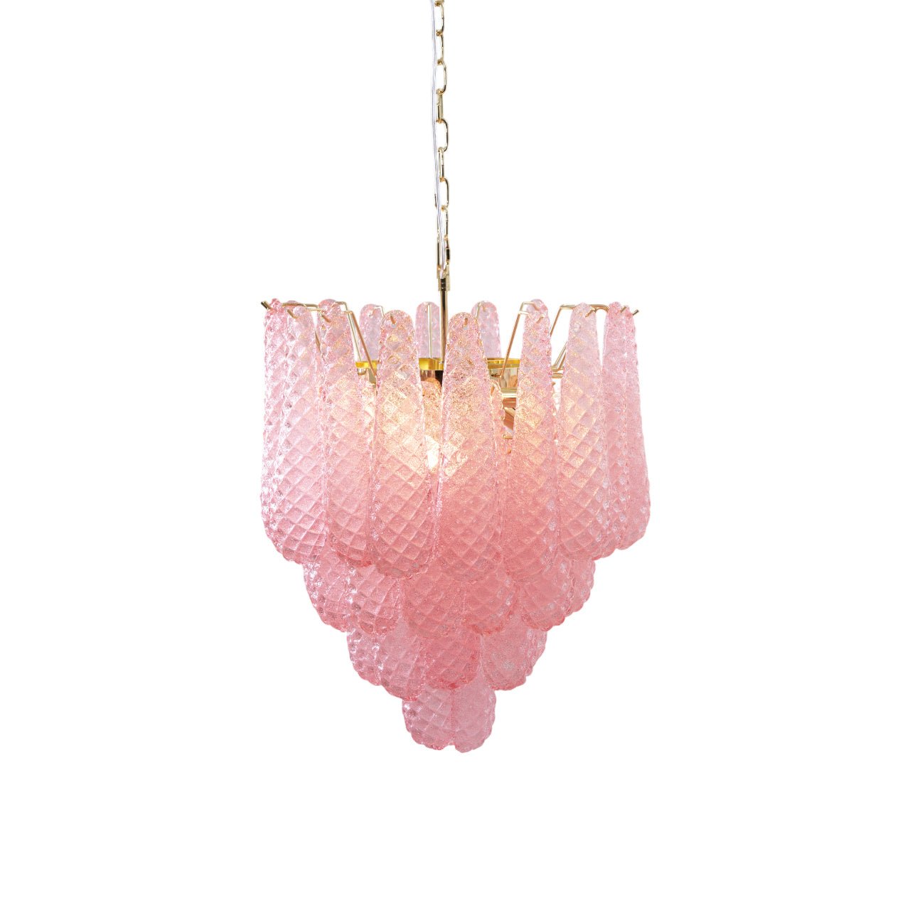 Murano Pink Glass Droplet Chandelier - YIOSI