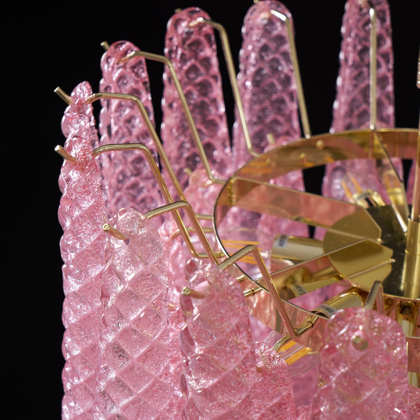 Murano Pink Glass Droplet Chandelier - YIOSI