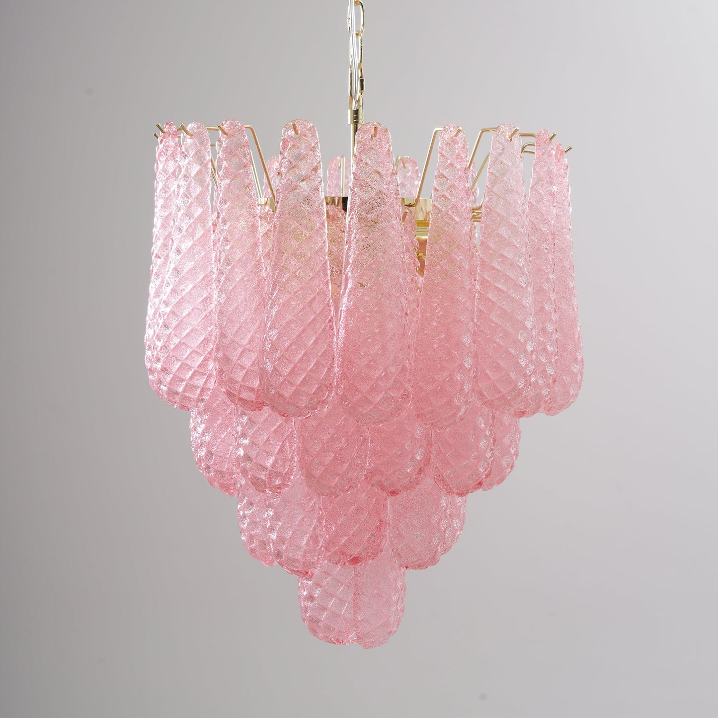 Murano Pink Glass Droplet Chandelier - YIOSI
