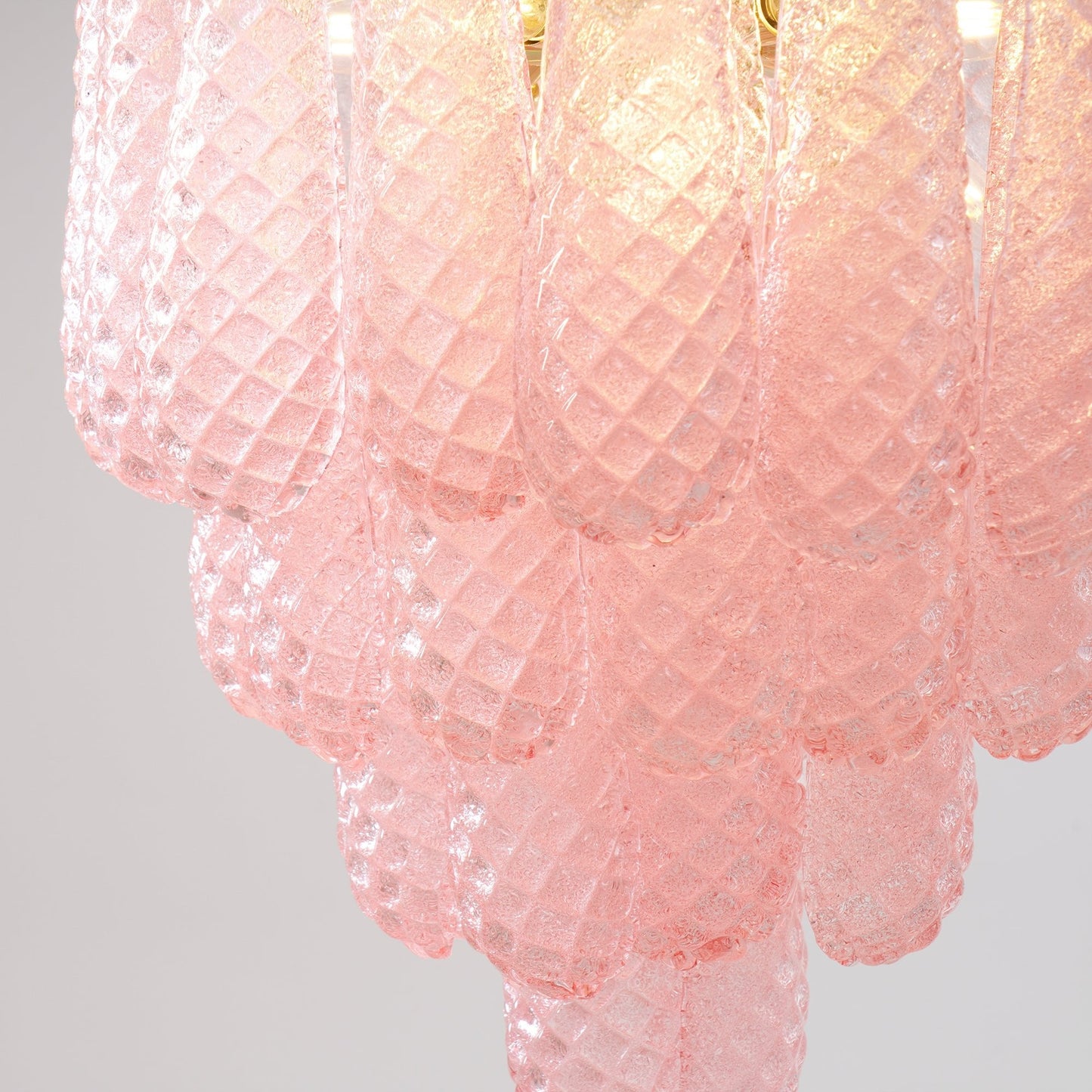 Murano Pink Glass Droplet Chandelier - YIOSI