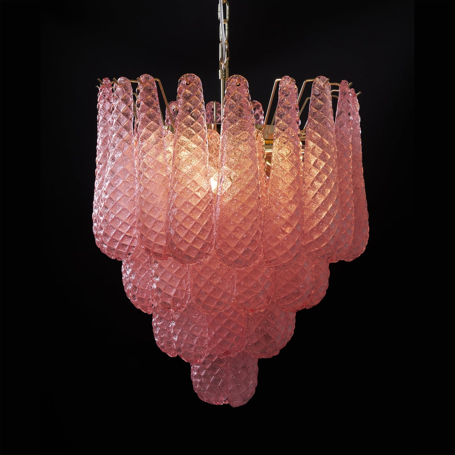 Murano Pink Glass Droplet Chandelier - YIOSI