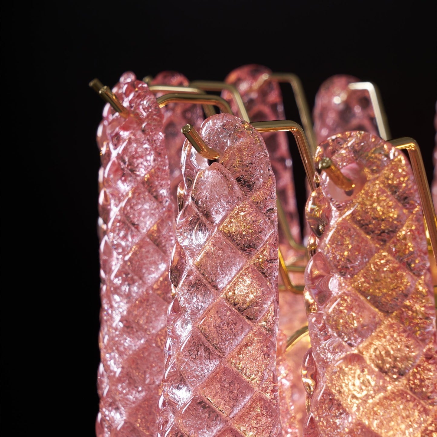 Murano Pink Glass Droplet Chandelier - YIOSI