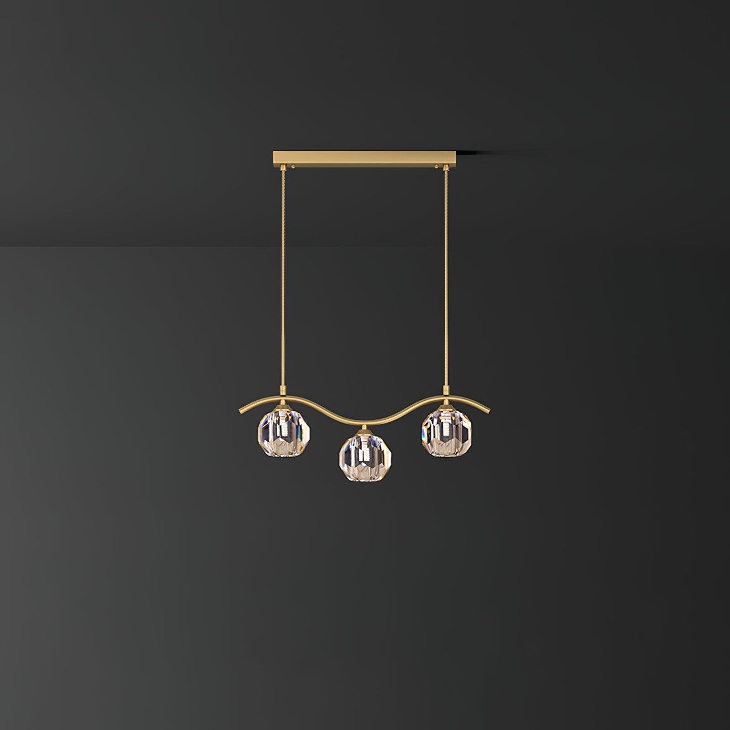 Eara Brass Crystal Chandelier with Adjustable LED Light