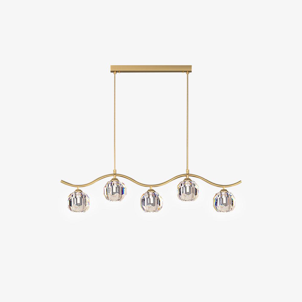 Eara Brass Crystal Chandelier with Adjustable LED Light
