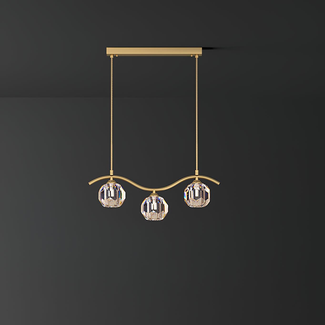 Eara Brass Crystal Chandelier with Adjustable LED Light