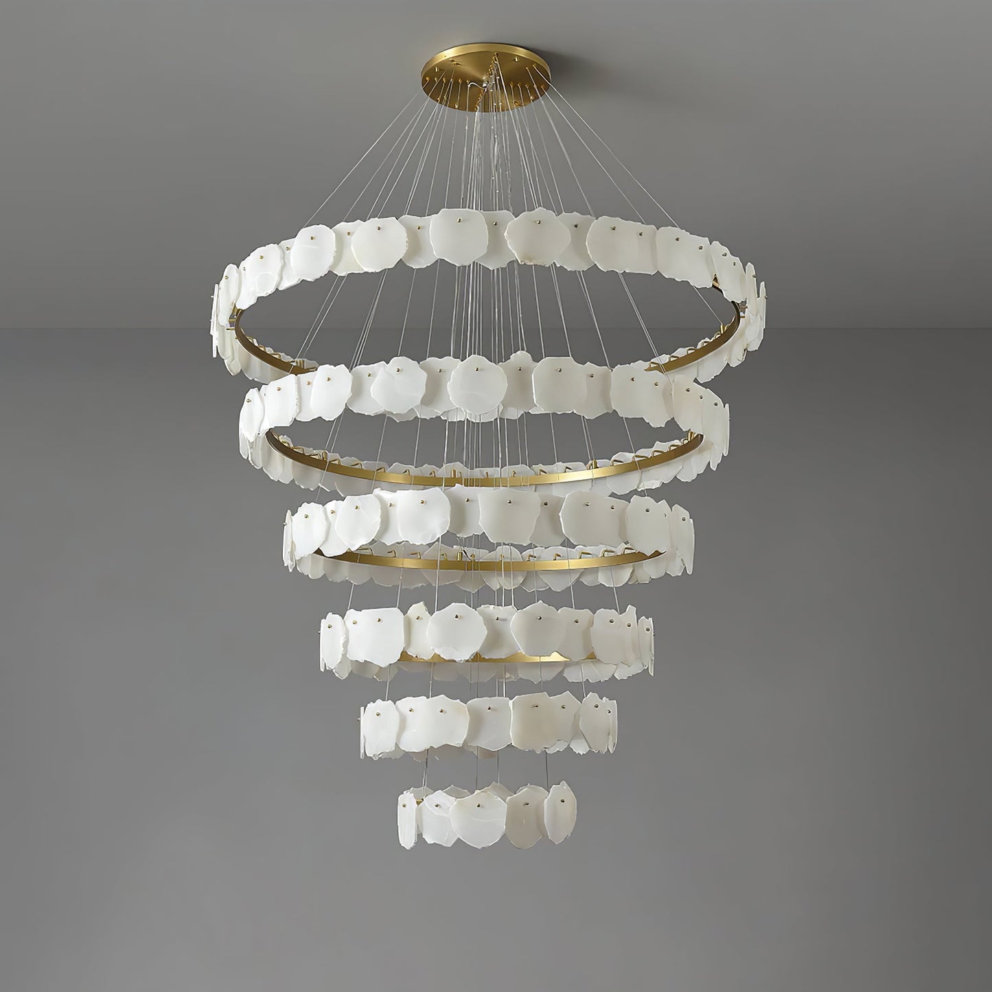 Ecliptica Spiral Alabaster Chandelier - YIOSI