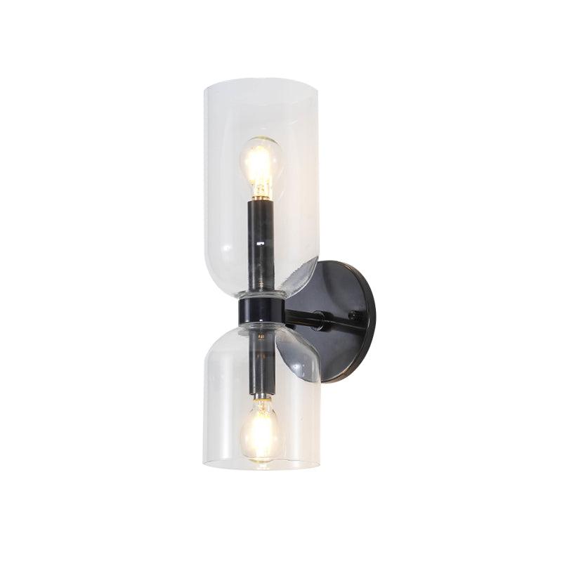 Edie Gold & Black Wall Lamp with Opal Glass