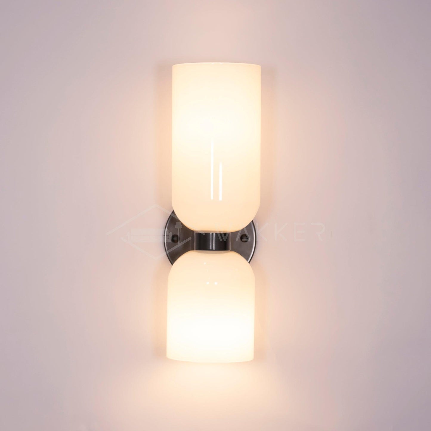 Edie Gold & Black Wall Lamp with Opal Glass