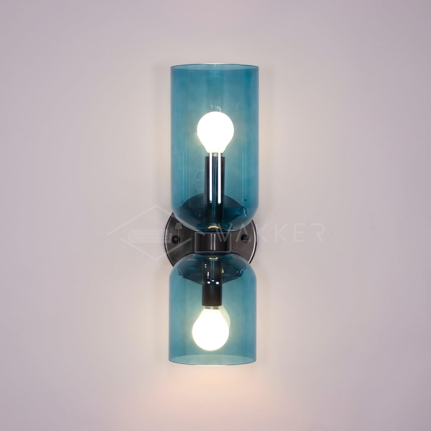Edie Gold & Black Wall Lamp with Opal Glass